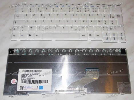 Keyboard Acer TravelMate 3000, 3002WTCi, 3010, 3020, 3022WTMi, 3030, 3040 (White/Matte/FR) белая матовая
