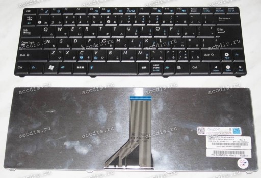Keyboard --- Asus 12" 9J.N0Z82.10J, 0KN0-AH4JP03, 04GNPW5KJP00-3 (Black/Matte/JP) чёрная матовая
