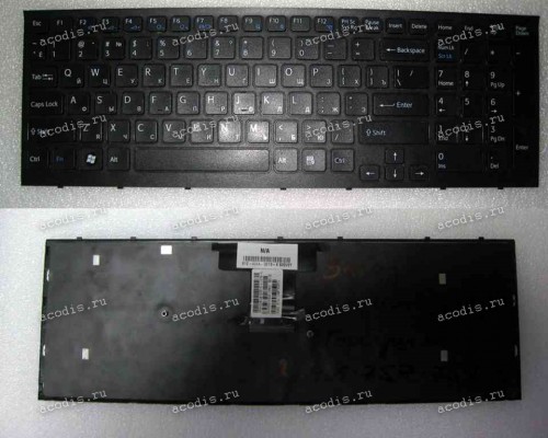 Keyboard Sony VPC-EB (p/n:148792871, A1773538A) (Black-Black/Matte/RUO) чёрная в чёрной рамке матовая русифицированная