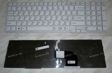 Keyboard Sony SVE151 (p/n: 149032851) (White-Silver/Matte/RUO) белая русифицированная с серебристой рамкой