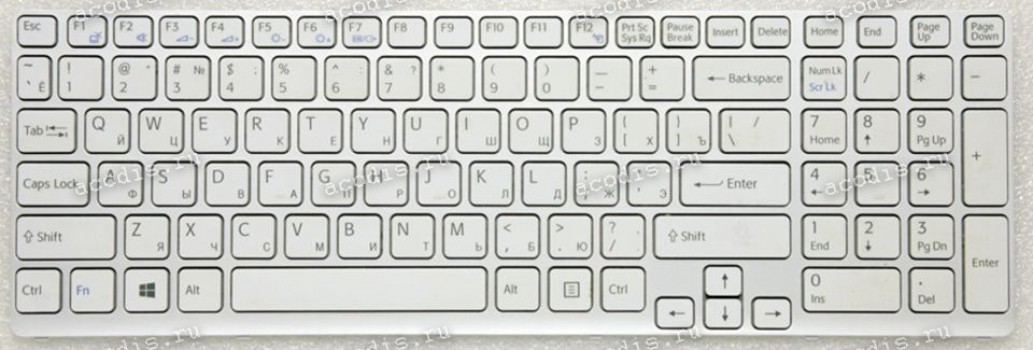 Keyboard Sony SVE151 (p/n: 149031851, 149163811) (Black/Matte/RUO) чёрная русифицированная