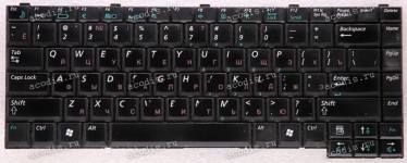 Keyboard Samsung NP-R50, NP-R55, NP-R55i б/у (p/n: BA59-01587C) (Black/Matte/RUO) чёрная матовая русифицированная