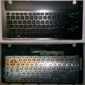 Keyboard Samsung NP355V4C-S01RU + frame (p/n: BA75-04105C) (Black/Matte/RUO) чёрная матовая в чёрной глянцевой(металлик) большой рамке