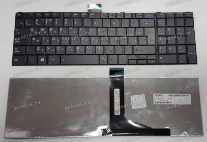 Keyboard Toshiba Satellite C850, C870, L850, L870, L875 (Black/Matte/RUO) чёрная матовая русифицированная