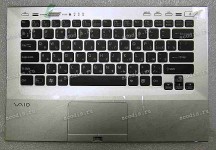 Keyboard Sony VPC-SB2X9R + topcase (p/n: A1827016A) (Black-Silver/Matte/RUO) черная в серебряной рамке матовая