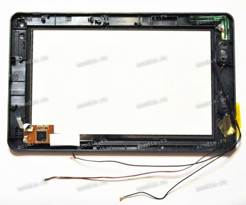 7.0 inch Touchscreen  6 pin, Digma iDxD7 3G (шлейф с края) черный с серебристой рамкой, разбор