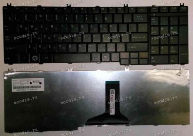 Keyboard Toshiba Satellite C65*, L65*, L67* (Black/Matte/RUO) чёрная матовая