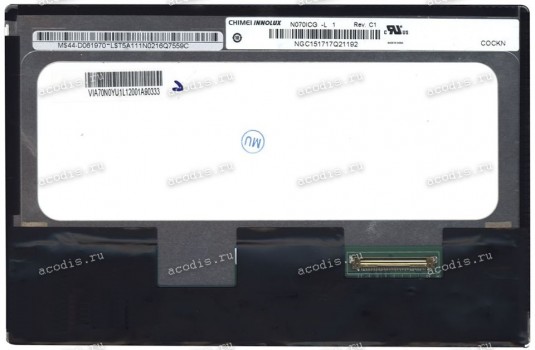 7.0 inch  N070ICG-L21 (для Acer A110)  1280x800 LED 39 пин  NEW