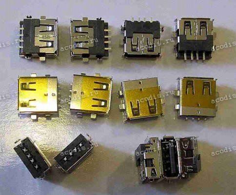 USB Jack Type A перевёрнутый 4 pin SMD (#4539)