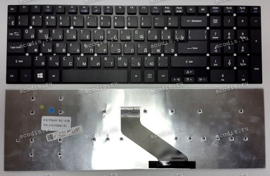 Keyboard Acer Aspire 5755G, 5830T, 5830G, Gateway NV53A, NV55C, NV59, NV59C (Black/Matte/RUO) чёрная матовая русифицированная