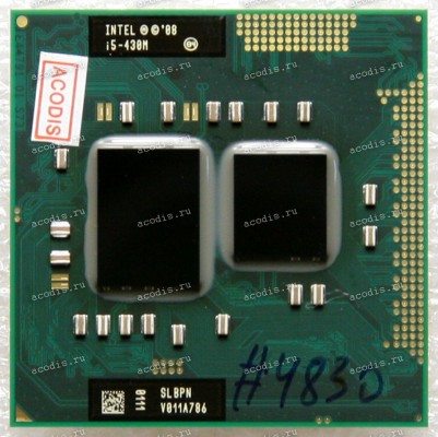 Процессор Socket G1 (rPGA988A) Intel Core i5-430M (p/n: SLBPN) (2.26GHz, 2x256KB L2, 3MB L3, MCP 32nm, 0.775–1.4 V, 1288pin, 35W)