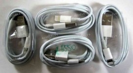 Кабель USB type A male (штекер, папа) <-> Apple iPhone 5, 6, iPad 4, mini, mini 2 Retina Lightning белый 8 pin
