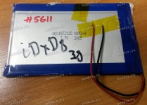 АКБ Li-Pol 3,7V 4000mAh 120x73x4,5 mm с контроллером 2 pin (4573120), разбор (Digma iDxD8 3G)