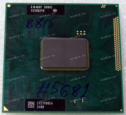 Процессор Socket G2 (rPGA988B) Intel Celeron B815 (SR0HZ = FF8062701159901) (2*1.6 GHz, 2*256KB L2, 2MB L3 , HD Graphics (6 EUs) 650–1000 MHz, 32nm, 35 W, DMI 2.0)