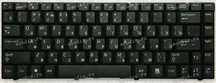 Keyboard Samsung NP-R517, NP-R519, R620, R719 короткая (p/n: BA59-02581C) (Black/Matte/RUO) чёрная матовая