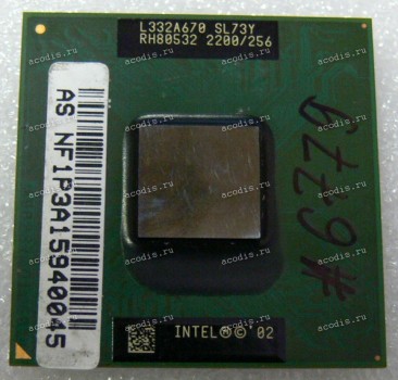 Процессор Socket P (PGA-478) Intel Mobile Celeron 2.2 (p/n: SL73Y) (2.20GHz=100MHz x 22, 256kb