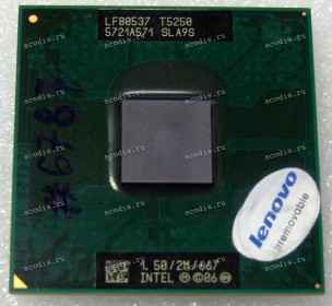 Процессор Socket P (PGA-478) Intel Core 2 Duo Mobile T5250 (p/n: SLA9S) (1.50GHz=167MHz x 9, 2Mb