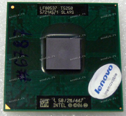 Процессор Socket P (PGA-478) Intel Core 2 Duo Mobile T5250 (p/n: SLA9S) (1.50GHz=167MHz x 9, 2Mb