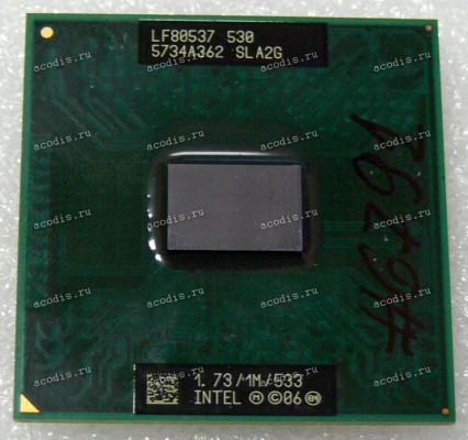 Процессор Socket P (PGA-478) Intel Celeron 530 (p/n: SLA2G) (1.73GHz=133MHz x 13, 1MB, 65nm, 27W)