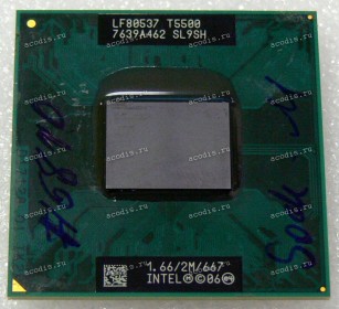 Процессор Socket M (mPGA478MT) Intel Core 2 Duo T5500 (SL9SH) (1.67GHz=167MHz x 10, 2MB, 65nm