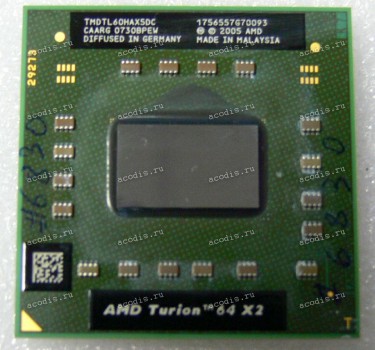 Процессор Socket S1G1 (638) AMD Turion 64 X2 TL-60 (TMDTL60HAX5DC) (2*2.00GHz=200MHz x 10, 2*512kB