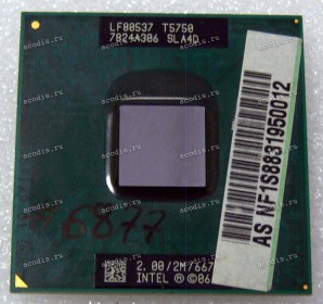 Процессор Socket P (PGA-478) Intel Core 2 Duo T5750 (p/n: SLA4D) (2.00GHz=166MHz x 12, 2Mb, 65nm