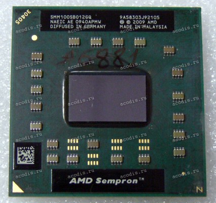 Процессор Socket S1G3 (638) AMD Sempron Mobile M100 (SMM100SBO12GQ) (2.00GHz=200MHz x10, 512kB, 45nm