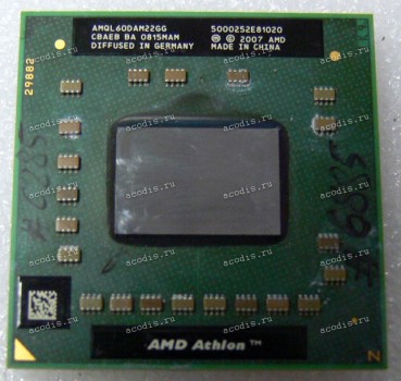 Процессор Socket S1G2 (638) AMD Athlon X2 QL-60 (AMQL60DAM22GG) (2*1.90GHz=200MHz x 9.5