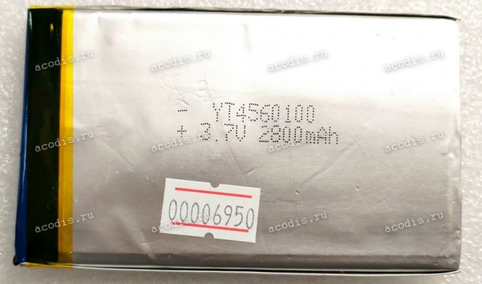 АКБ Li-Pol 3,7V 2800mAh 100x60x4.5 mm с контр. 2 pin (REC 4560100), разбор (Wexler 7006)