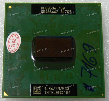 Процессор Socket 479/FC-µPGA Intel Pentium M 750 (p/n: SL7S9) (1.87GHz=133MHz x 14, 2MB