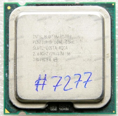 Процессор Socket LGA 775 Intel Pentium Dual-Core E5300 (p/n: SLGTL) (2.60GHz=200MHz x 13, 2Mb, 45 nm