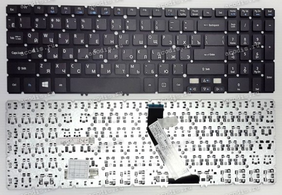 Keyboard Acer Aspire V5, V5-531, V5-551, V5-571, TimeLine Ultra M3, M3-581 (Black/Matte/RUO) чёр мат рус