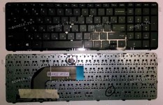Keyboard HP/Compaq Pavilion 15, 15-e, 15-n, 15t-e, 15t-n, 15z-e, 15z-n с рамкой (Black/Matte/RUO) чёрная руcифицированная
