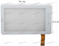 7.0 inch Touchscreen  30 pin, CHINA Tab 701510HIGHb-v1 (Logo White Edition), OEM белый с отв. (Gmini H702WS), NEW