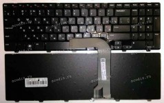 Keyboard Dell Inspiron 15, 15R, M5110, M511R, N5110, XPS L702X (Black/Matte/RUO) чёрная матовая