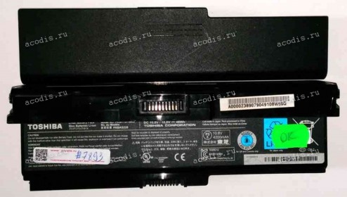 АКБ Toshiba Satellite A6**, C6**, L3**, L5**, L6**, L7**, M3**, M5**, M6**, P7**, T1**, U40*, U50* (PA3634U-1BRS, PA3817U-1BRS) 11,1V Б/У < 50 %