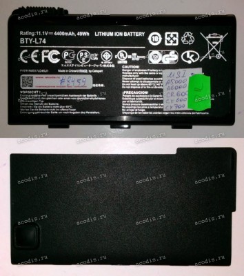 АКБ MSI A5000, A6000, A6200, CR500, CR600, CR610, CR620, CR630, CR700, CX500, CX600, CX610, CX620, CX700, GE700 (BTY-L74) 11.1V разбор