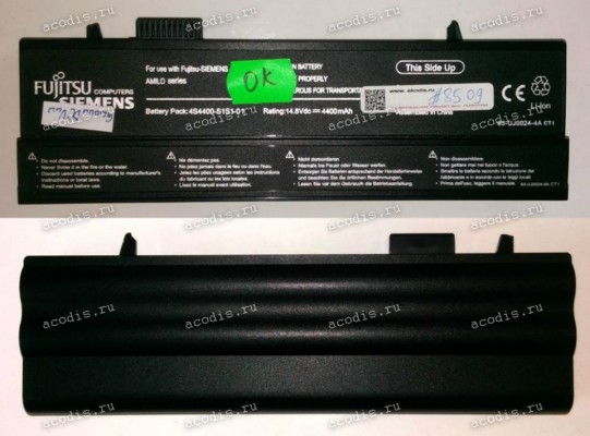 АКБ Fujitsu Siemens Amilo M1437, M1439, M3438, M4438, Xi1526 (4S4400-S1S1-01, 63-UJ0024-4A) 14,8V разбор