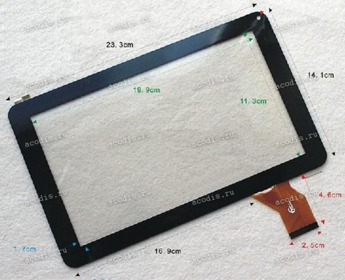 9.0 inch Touchscreen  50 pin, CHINA Tab HK90DR2004, OEM черный, NEW