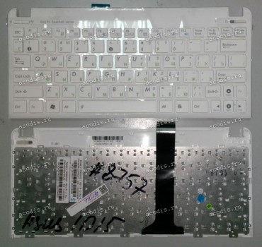 Keyboard Asus eeePC 1011*, 1015*, X101* (White-White/Matte/RUO) белая в белой рамке русифицированная