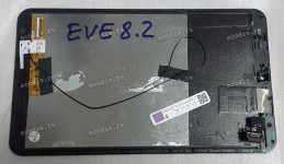 8.0 inch Digma Eve 8.2 (LCD+тач) черный с рамкой 1280x800 LED  разбор