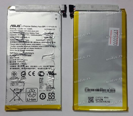 АКБ Asus ZenPad C 7.0 Z170C, Z170CG, P01Z (3,8V 3450mAh 13Wh) (Prod. C11P1429, 0B200-01490000) original разбор