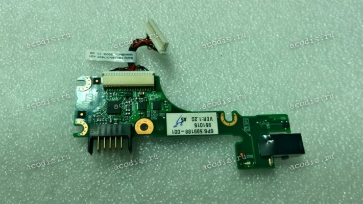 DC Jack board HP Mini 110, 210, CQ10 (p/n: 599188-001)