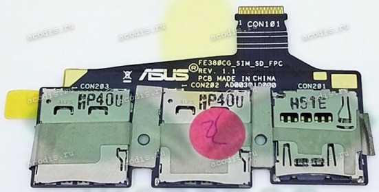 SIM + SD board Asus FonePad 8 FE380CG, FE8030CX, K016 (T64208S1, AD00301D000) FE380CG_SIM_SD_FPC REV. 1.1 SUB Assembly board