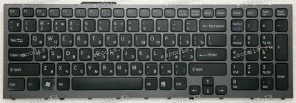 Keyboard Sony VPC-F11, VPC-F12 (p/n:148781311) (Black-Silver/Matte/RUL)чёрн в србр. рам мат