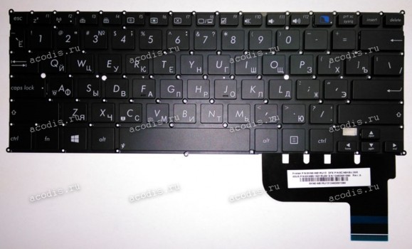 Keyboard Asus Taichi 21, X201E (0KNB0-1621RU00, NSK-UR30R) (Black/Matte/RUO) чёрная матовая русифицированная