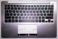 Keyboard Asus X202E + topcase (90R-NFQ1K1A01U) (Black-Silver/Matte/TAI) чёрная в серебристом топкейсе