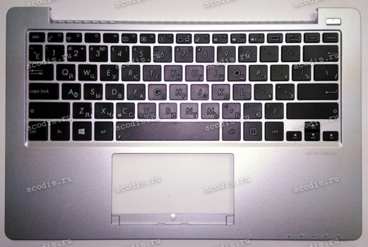 Keyboard Asus X201E-1B + topcase (90NB00L2-R31RU0) (Black-Silver/Matte/RUO) чёрная матовая русифицирован