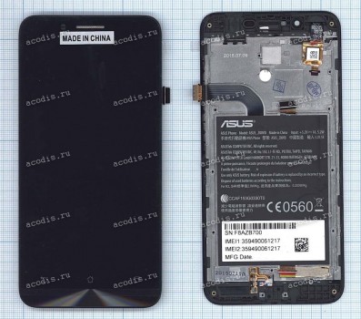 5.0 inch ASUS ZC500TG (ZenFone Go) (LCD+тач) черный с рамкой 1280x720 LED  некондиция / засвет