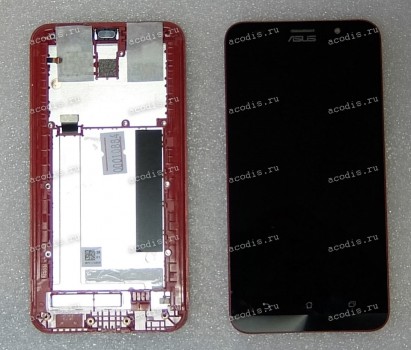 5.5 inch ASUS ZE551ML (ZenFone 2) (LCD+тач) черный с красной рамкой 1920x1080 LED  разбор / оригинал